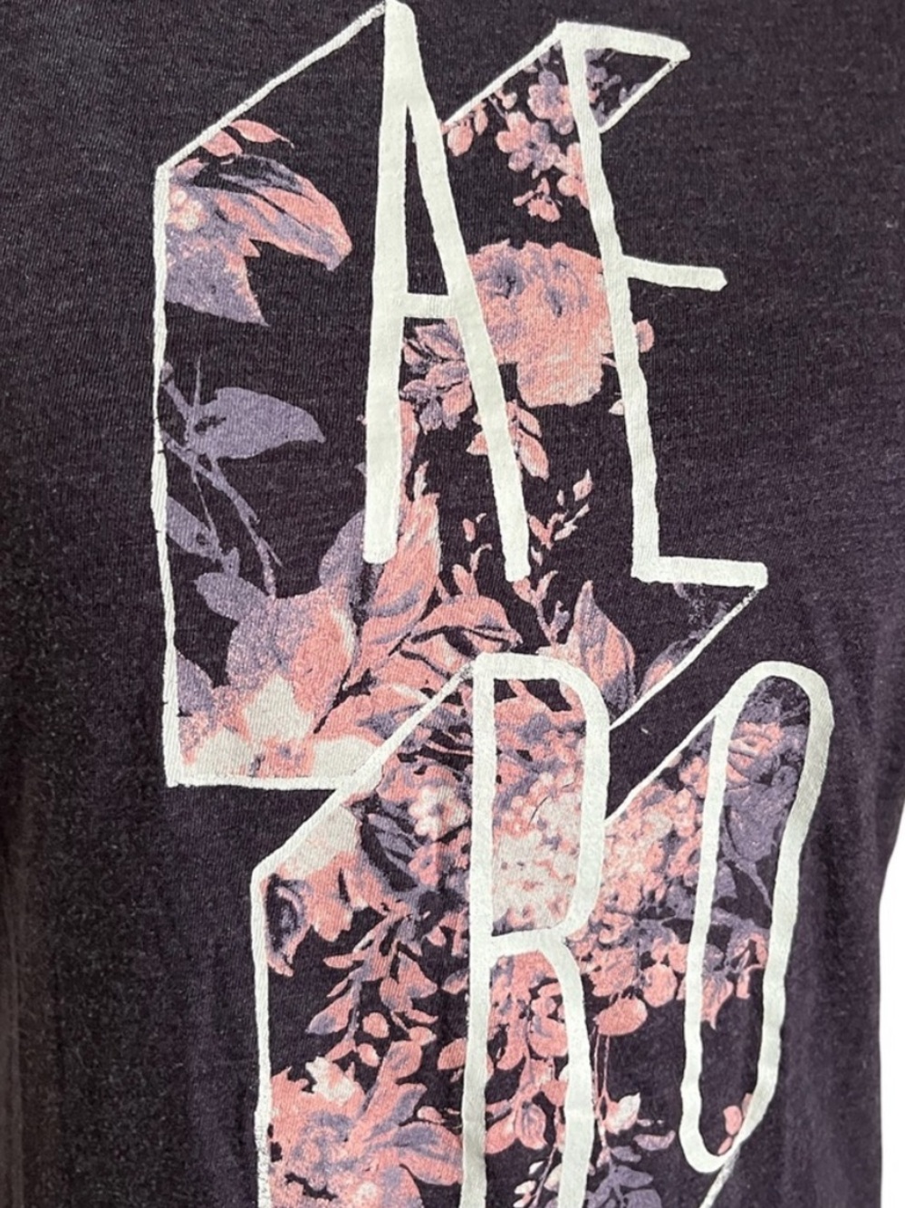 Free State Purple Graphic Tee Floral Logo Soft Fabric Juniors L - Picture 12 of 16